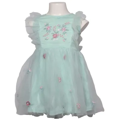 Blomsterpigekjole (Grøn) fra Kiki & Koko Polyamid, Polyester