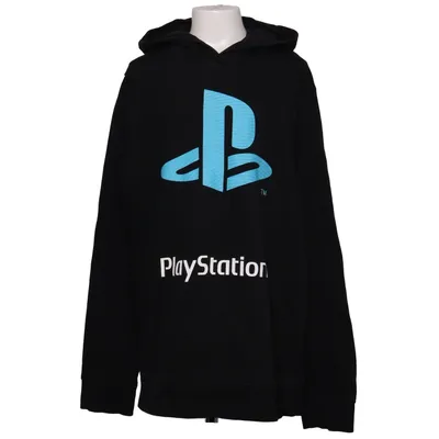 Hoodie (Black, Blue) from Playstation Cotton, Polyester