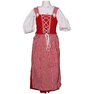 Dirndl (Röd, Vit) från Isar-Trachten Bomull