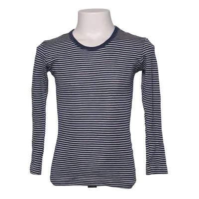 Langærmet t-shirt (Blå, Hvid) fra Cosilana Silke, Uld