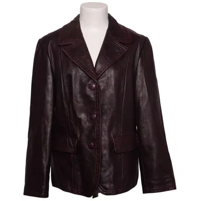 Læderblazer (Lilla) fra Mac Leather Læder, Viscose