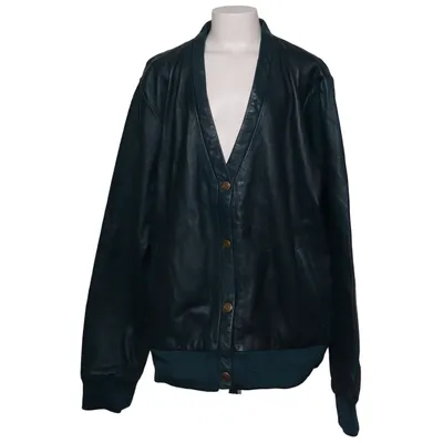 Leather jacket (Blue) from Wanderers Leather, Polyester