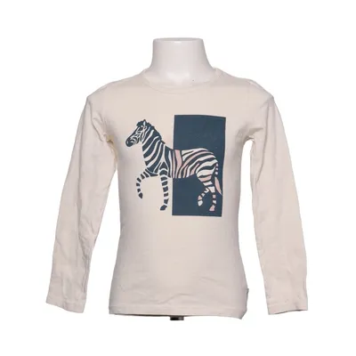 Langærmet t-shirt (Hvid, Flerfarvet) fra Sanetta Økologisk bomuld