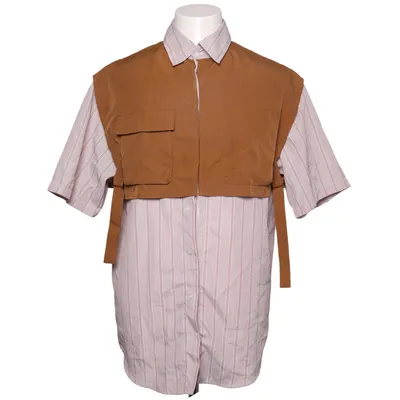 Chemise (Marron, Blanc) de Romwe Coton, Polyester, Viscose