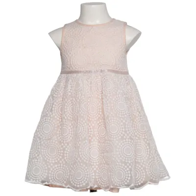 Dress (Beige, White) from Young Dimension Cotton, Metallic fiber, Polyamide, Polyester