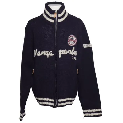 Cardigan (Blue, White) from Nangaparbat Acrylic, Wool