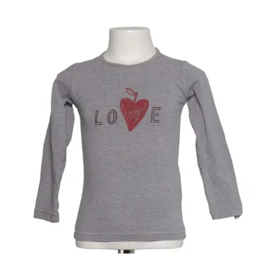 Langærmet t-shirt (Grå, Rød) fra Imps & Elfs Elastan, Økologisk bomuld