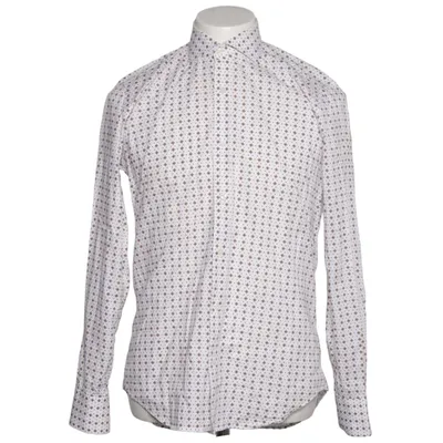 Shirt (White, Blue, Brown) from Basile Cotton, Elastane