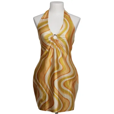 Halterneckklänning (Gul, Orange, Vit, Flerfärgad) från Urban Outfitters Elastan, Polyester