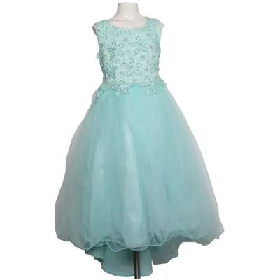 Robe de fille de fleur (Vert) Coton, Polyester
