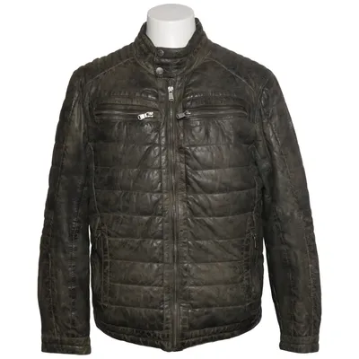 Veste en cuir (Vert) de Engbers Coton, Cuir, Polyester