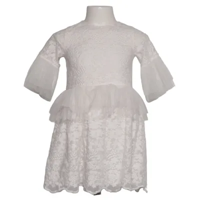 Blomsterpigekjole (Hvid) fra Charabia Bomuld, Polyester