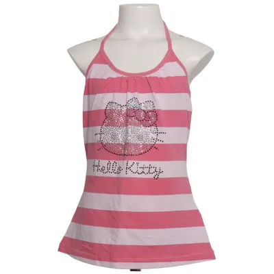 Halter neck top (Pink, White) from H&M Young Cotton, Elastane