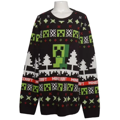 Pull de Noël (Noir, Vert, Multicolore) de Minecraft Acrylique