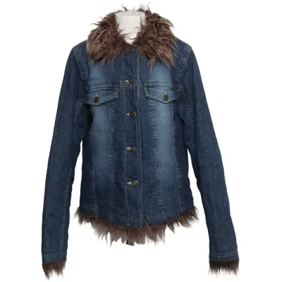 Lined denim jacket (Blue) from One by One Cotton, Elastane, Polyester