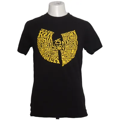 T-shirt (Zwart, Geel) van Wu Wear Katoen