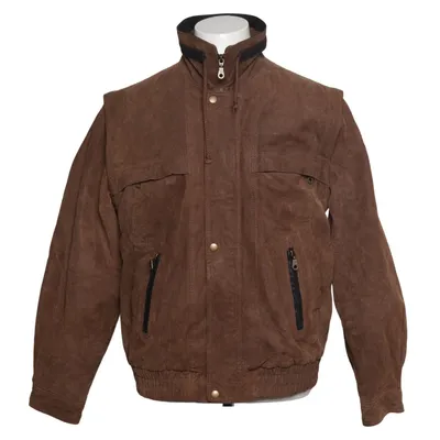 Leren jack (Bruin) van Smooth Leer, Polyester