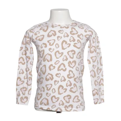 Langærmet t-shirt (Hvid, Brun) fra Dopo Dopo Girls Bomuld
