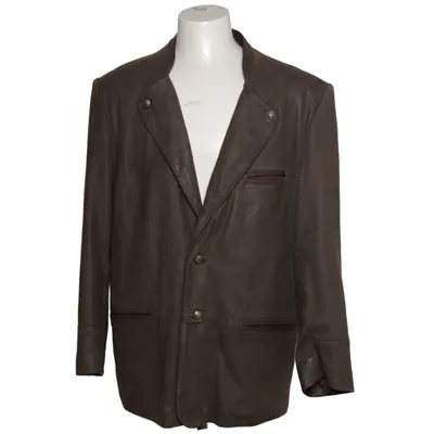 Leather blazer (Gray) from Man's World Acetate, Leather, Polyamide
