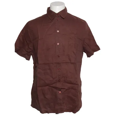 Short sleeve shirt (Brown) from Marco Pecci Linen