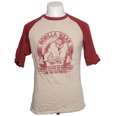 Baseballtrøje (Beige, Rød) fra Gorilla Wear Bomuld