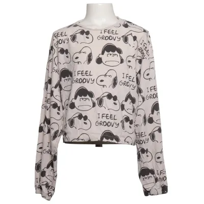 Sweatshirt (Beige, Sort) fra Zara x Peanuts Bomuld