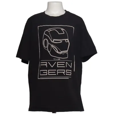 T-shirt (Svart) från Marvel Avengers Elastan, Ekologisk bomull