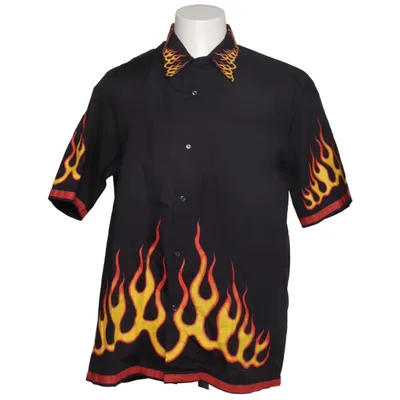 Kurzarmhemd (Schwarz, Mehrfarbig) von For Man of Action Baumwolle, Polyester