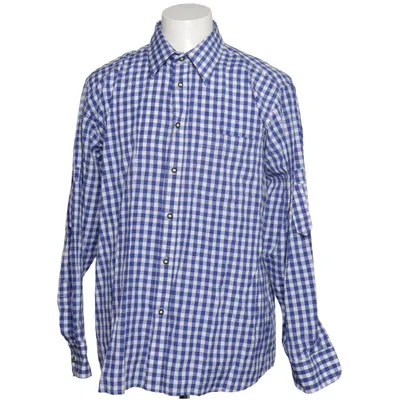 Chemise (Bleu, Blanc) de Fuchs Trachtenmoden Coton, Polyester