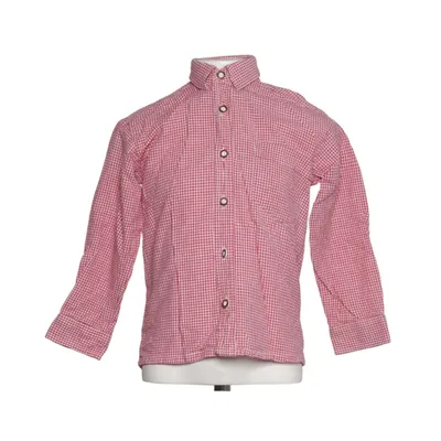 Shirt (Red, White) from Isar-Trachten Cotton