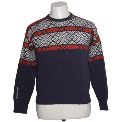 Pull-over (Bleu, Blanc, Orange) de Vikafjell Acrylique, Laine