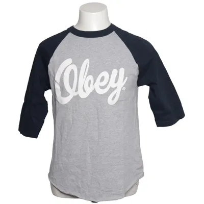 Långärmad t-shirt (Blå, Grå, Vit) från Obey Bomull, Polyester
