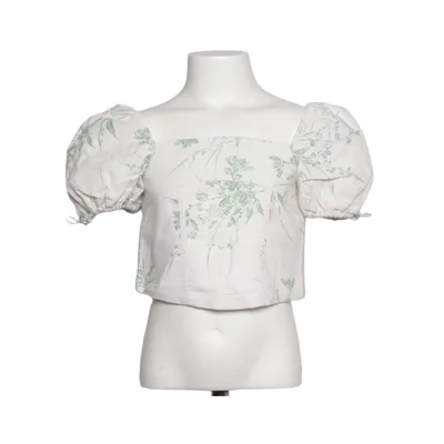 Crop top (White, Green) from Zara Cotton