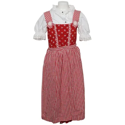 Dirndl (Red, White) from Isar-Trachten Cotton