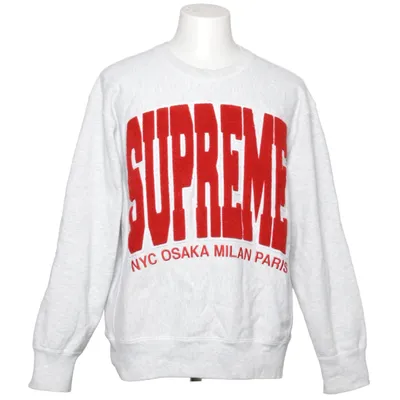 Collegetröja (Grå, Röd) från Supreme Bomull, Polyester