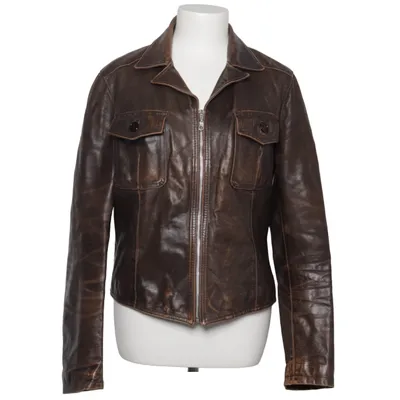 Leather jacket (Brown) from Sasch Leather, Polyester