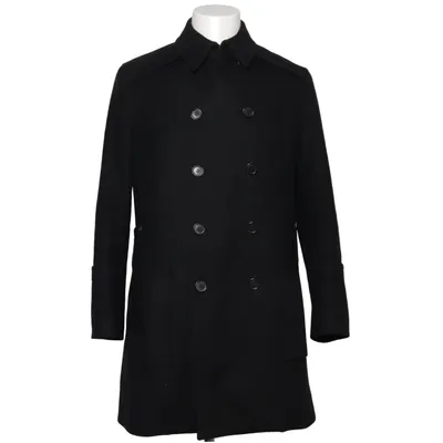 Pea coat (Black) from Dior Cotton, Cupro, Viscose, Wool