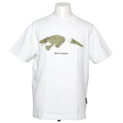 T-shirt (White, Green) from Palm Angels Cotton
