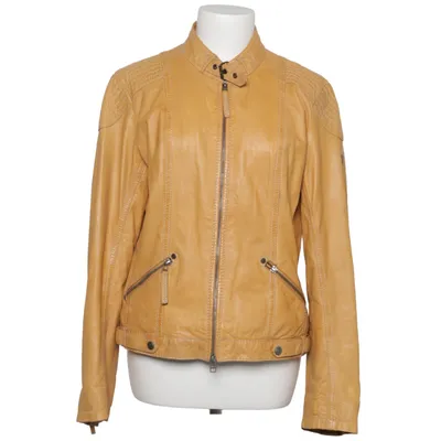 Läderjacka (Gul) från Gipsy Bomull, Skinn, Polyester