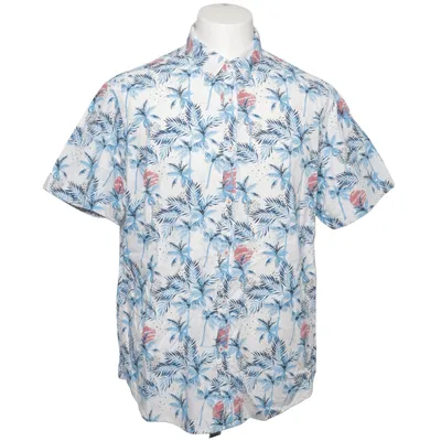 Kurzarmhemd (Weiß, Blau, Mehrfarbig) von Denim & Flower Baumwolle