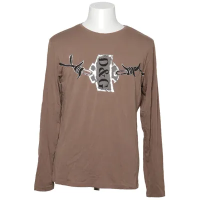 T-shirt à manches longues (Marron) de Dolce & Gabbana Élasthane, Viscose