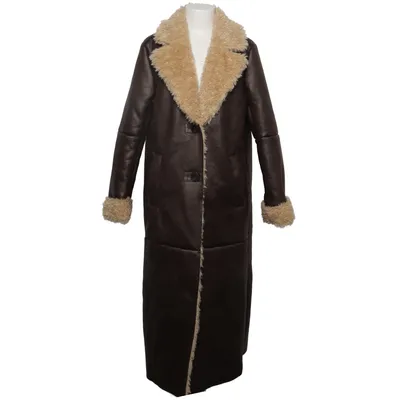 Shearling jacket (Brown, Beige) from Bershka Polyester