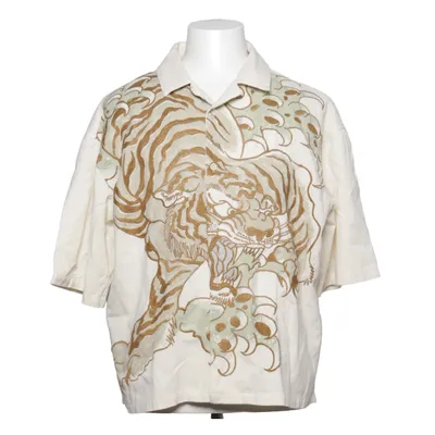 Chemise à manches courtes (Blanc, Marron, Vert) de Bershka Coton, Lin