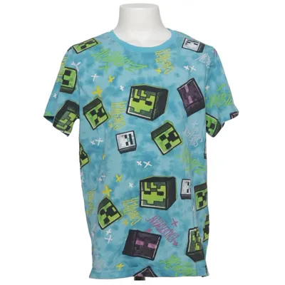 T-shirt (Bleu, Multicolore) de Minecraft Coton