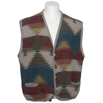 Vest (Multicolored, Beige) from Werdin Polyester, Wool