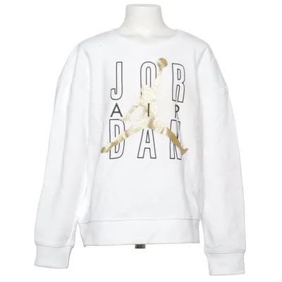 Collegetröja (Vit, Guldfärgad) från Jordan Bomull, Polyester
