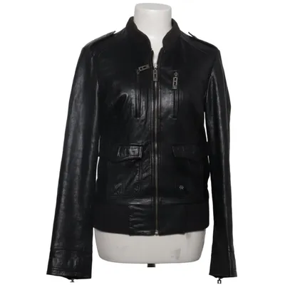 Läderjacka (Svart) från Rich & Royal Bomull, Elastan, Skinn, Polyester