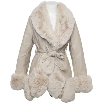 Shearling jacket (Beige) from Mochy Polyester, Polyurethane, Viscose