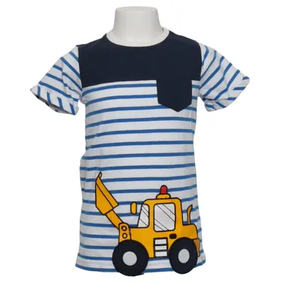 T-shirt (Bleu, Blanc, Jaune) de Me & You Coton, Élasthane