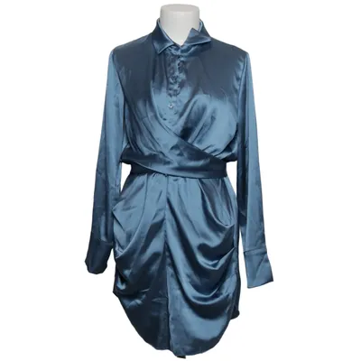 Robe portefeuille (Bleu) de LVCILIA Coton, Élasthane